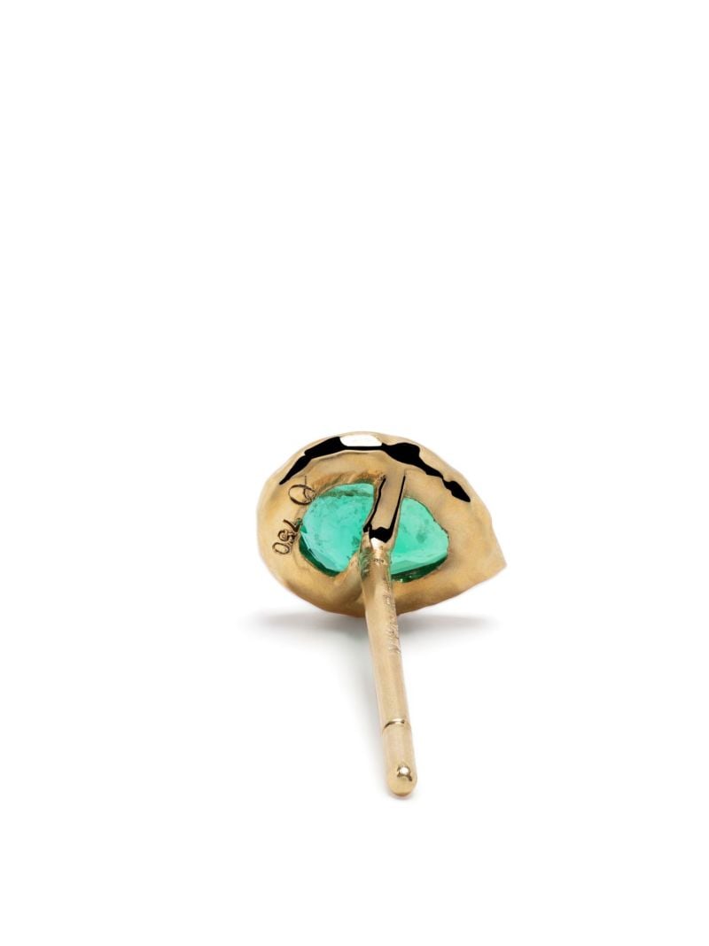 18k Yellow Gold Nesting Gem Emerald Stud Earrings