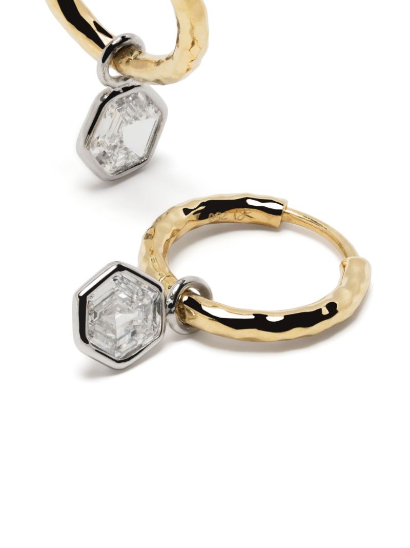 18k Yellow Gold Charmed Petite Gabby Diamond Hoop Earrings