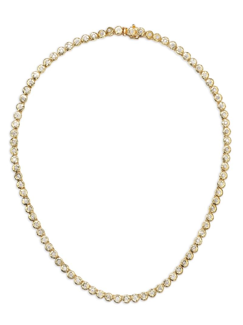 18k Yellow Gold Micro Nesting Gem Diamond Necklace