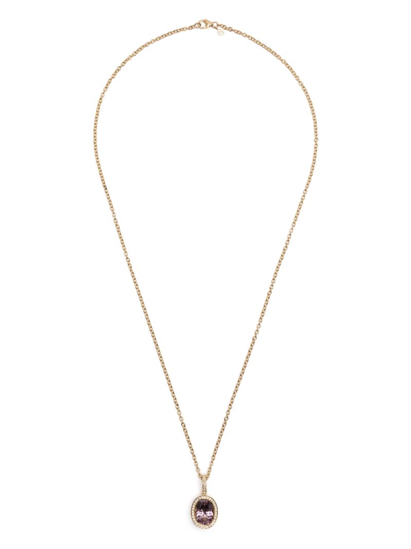18k Yellow Gold Tourmaline and Diamond Necklace