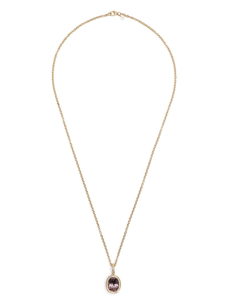 18k Yellow Gold Tourmaline and Diamond Necklace