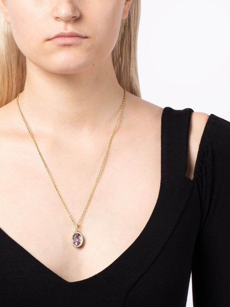 18k Yellow Gold Tourmaline and Diamond Necklace