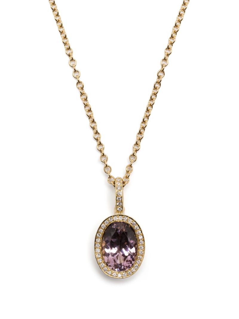 18k Yellow Gold Tourmaline and Diamond Necklace