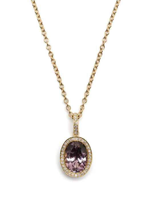 18k Yellow Gold Tourmaline and Diamond Necklace