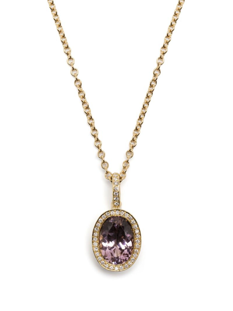18k Yellow Gold Tourmaline and Diamond Necklace