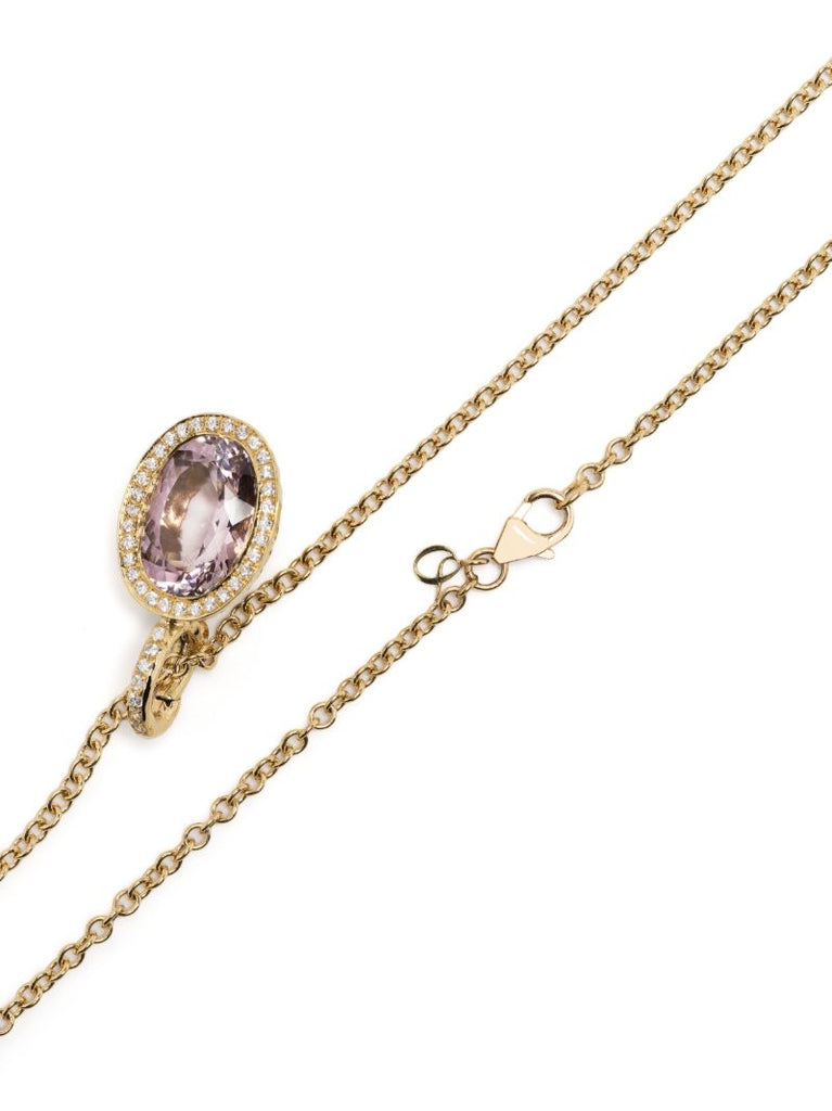 18k Yellow Gold Tourmaline and Diamond Necklace