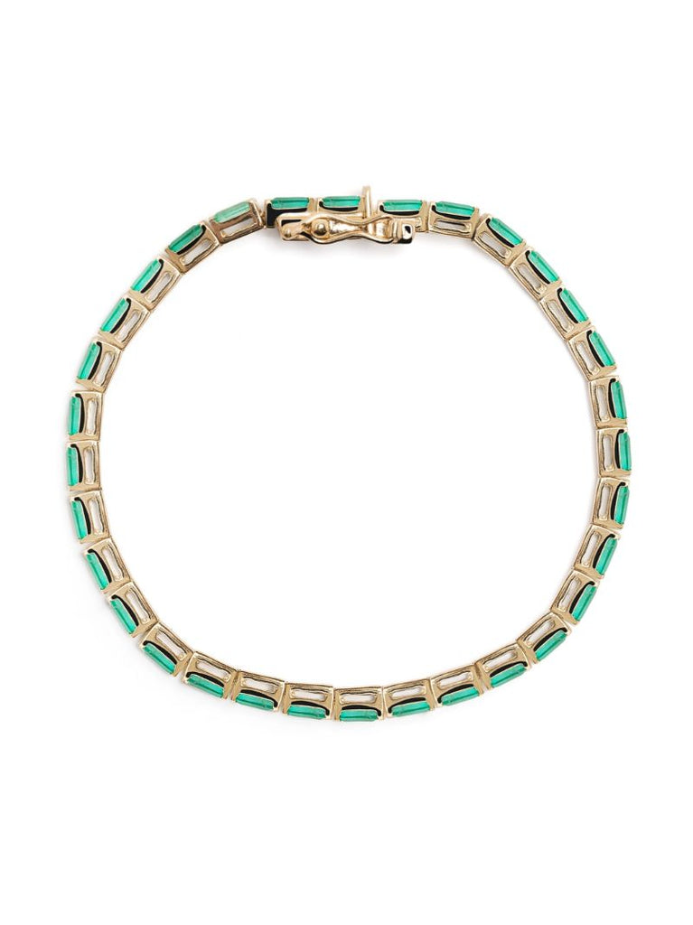 14k Yellow Gold Emerald Bracelet