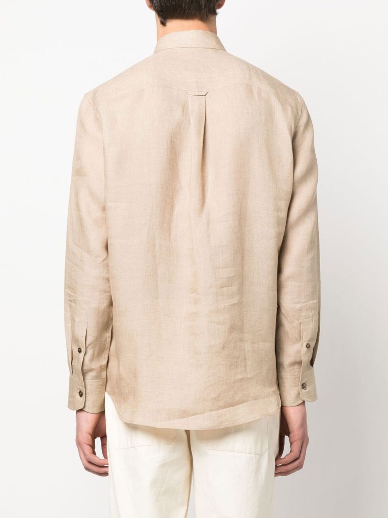 Beige Linen Button-up Shirt