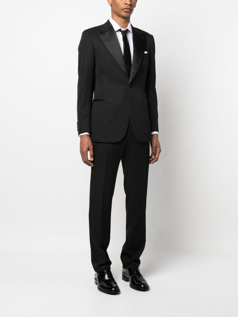 Black Wool Single-breasted Suit
