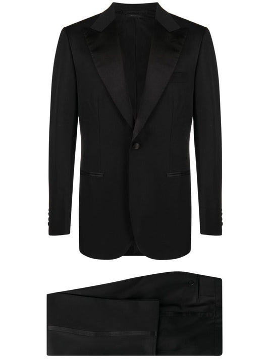 Black Wool Single-breasted Suit