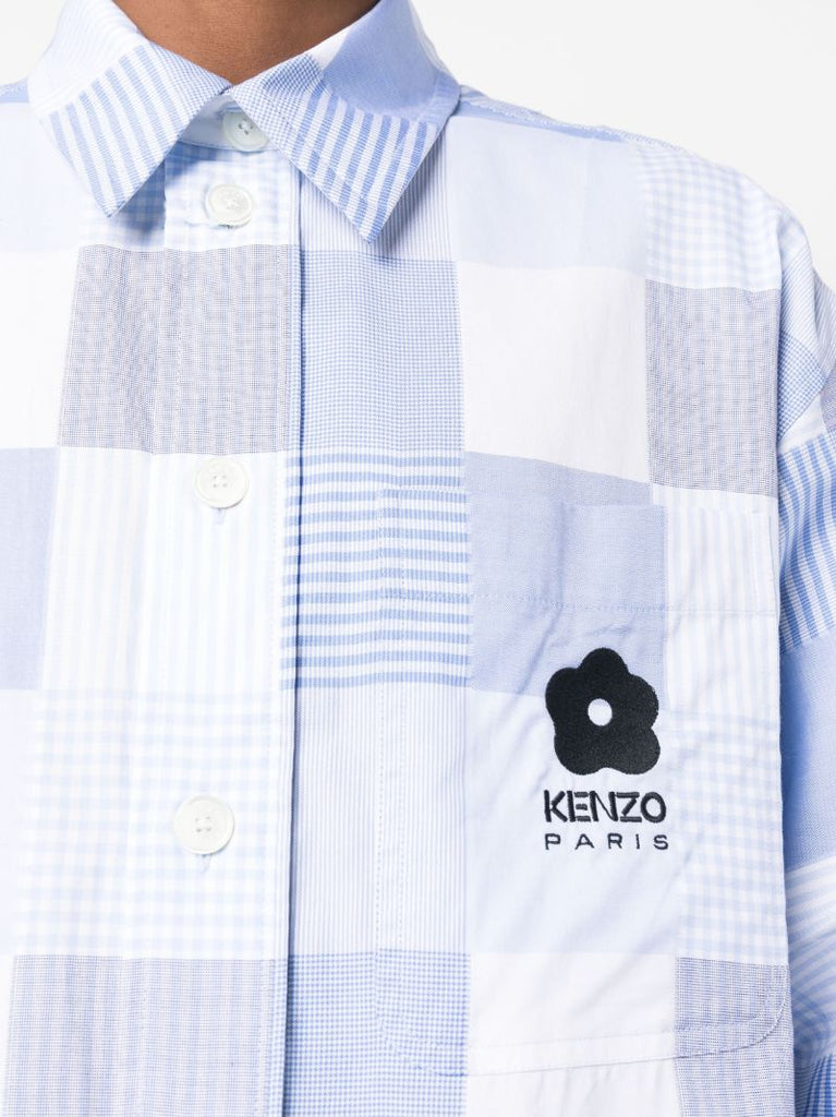 Blue Patchwork Print Shirt