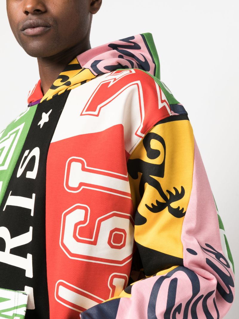 Multicolour Flag Print Cotton Hoodie