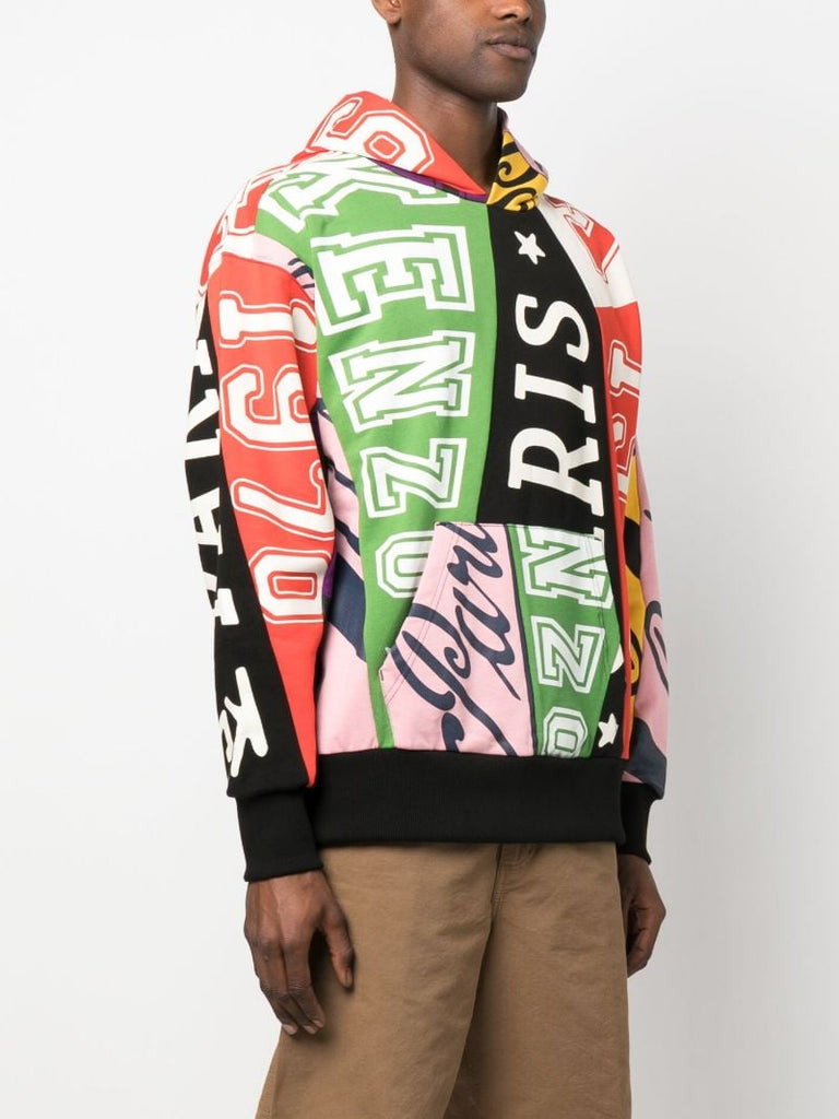 Multicolour Flag Print Cotton Hoodie