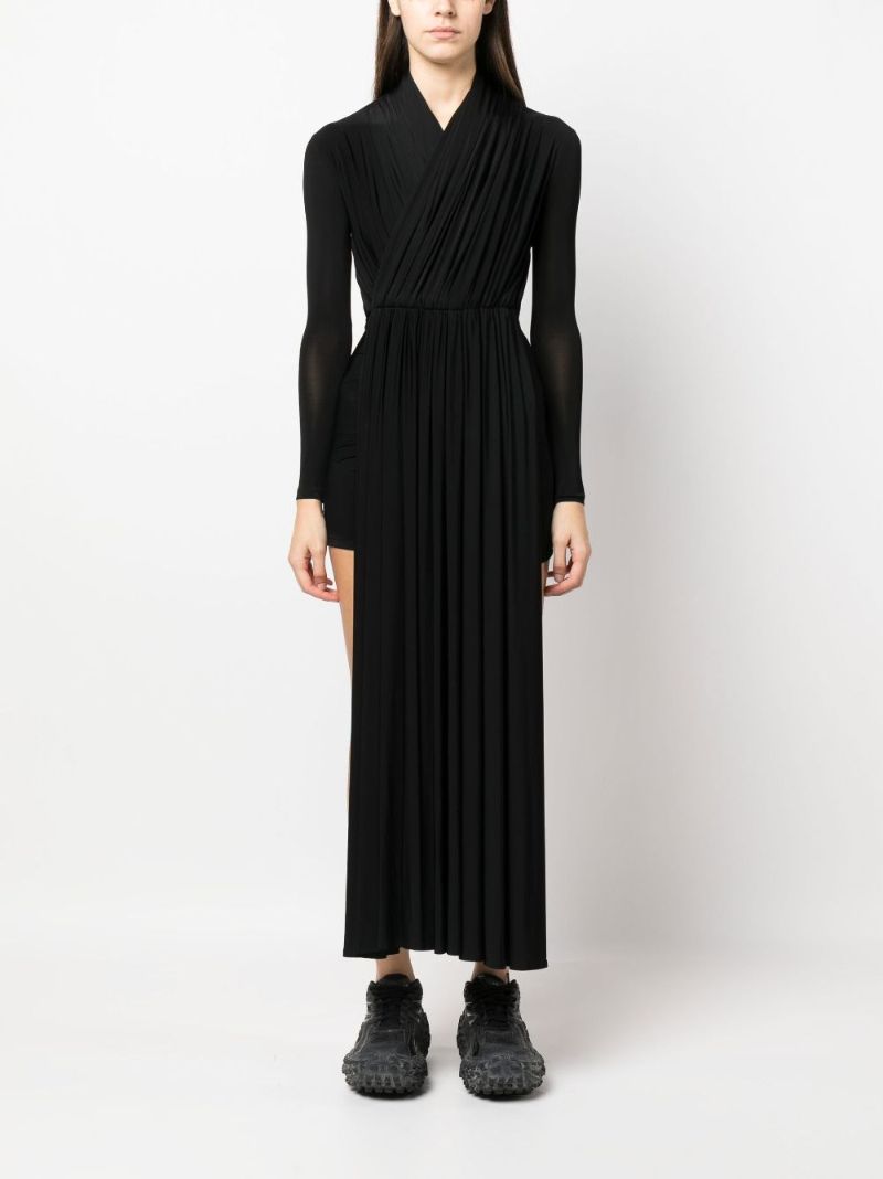 Black Pleated Asymmetric Playsuit