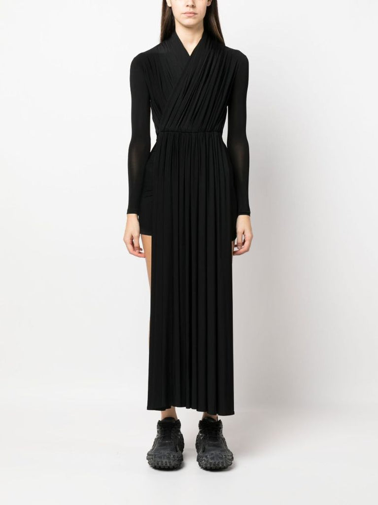 Black Pleated Asymmetric Playsuit