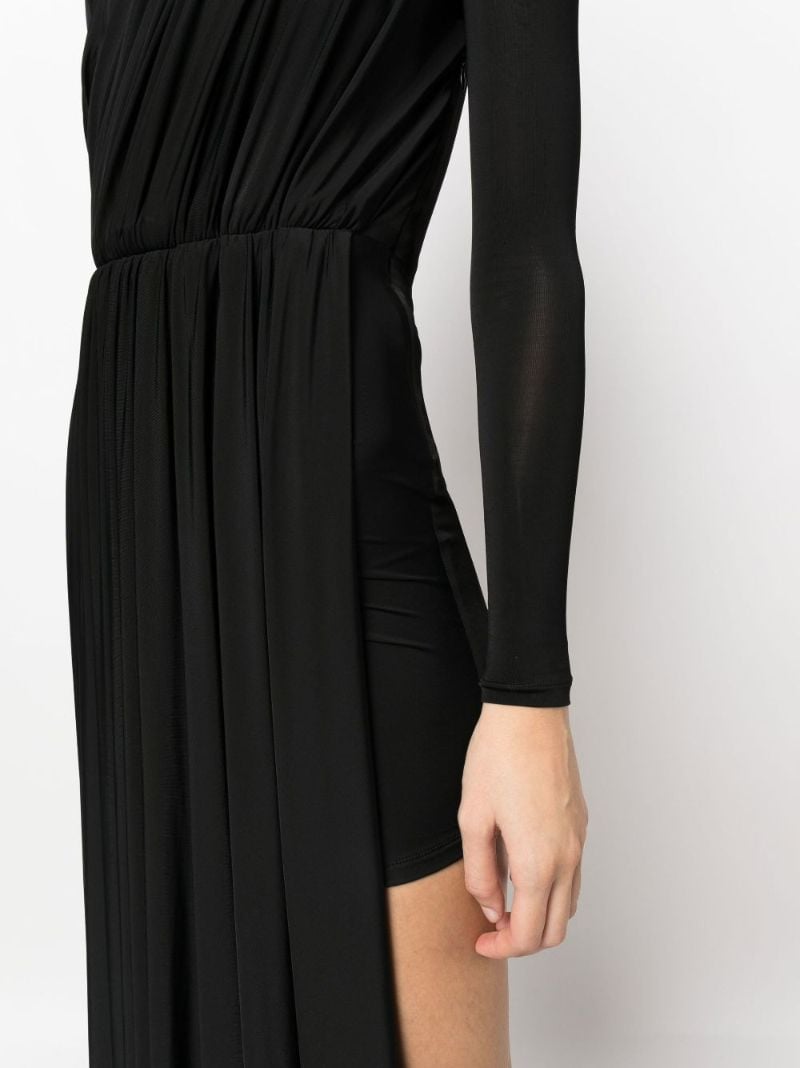 Black Pleated Asymmetric Playsuit