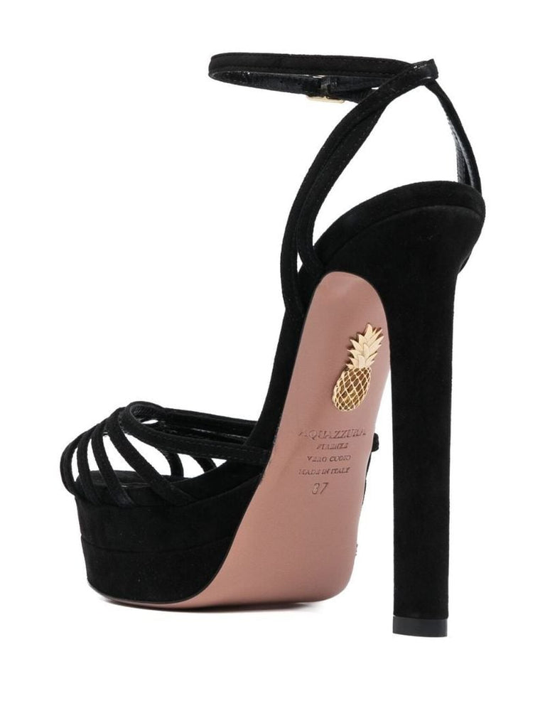 Black Flow Plateau 130 Suede Sandals