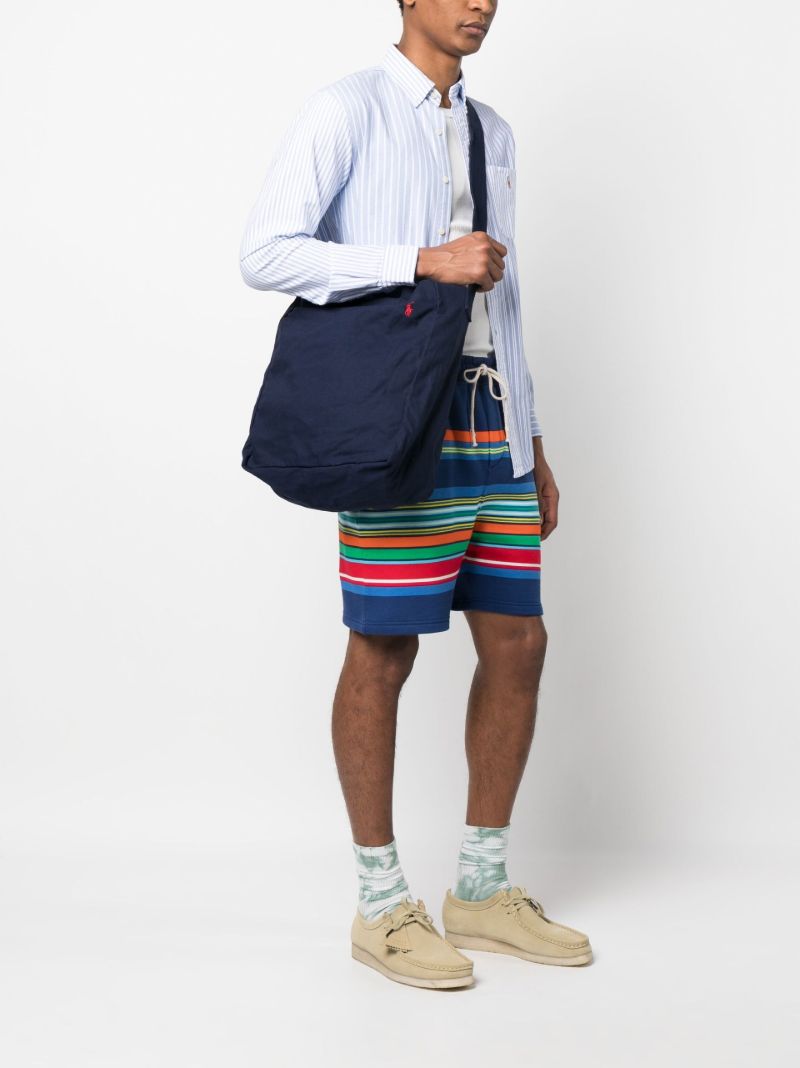 Blue Cotton Embroidered Logo Tote