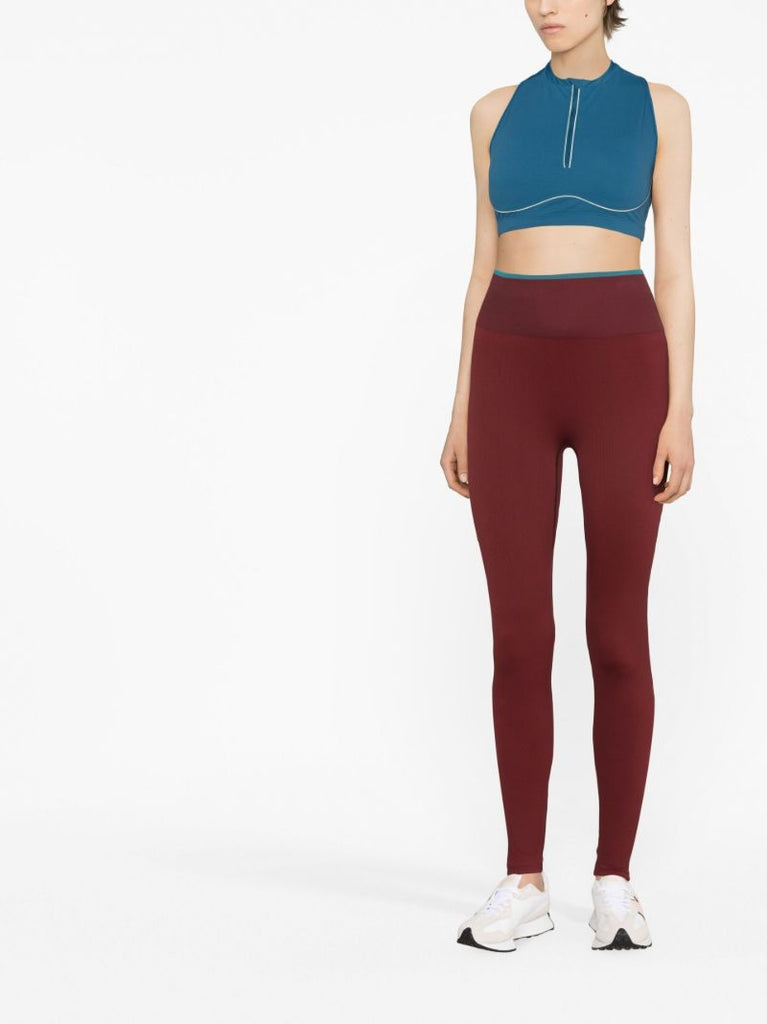 Red Seamlessrib 7/8 Leggings