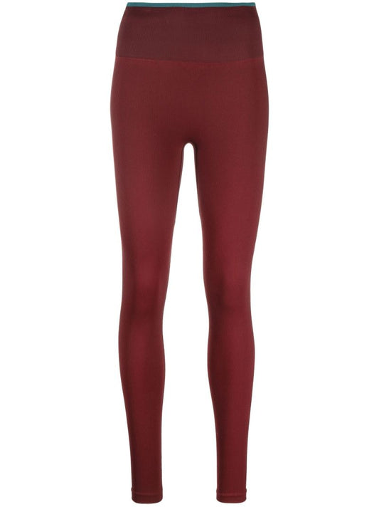 Red Seamlessrib 7/8 Leggings