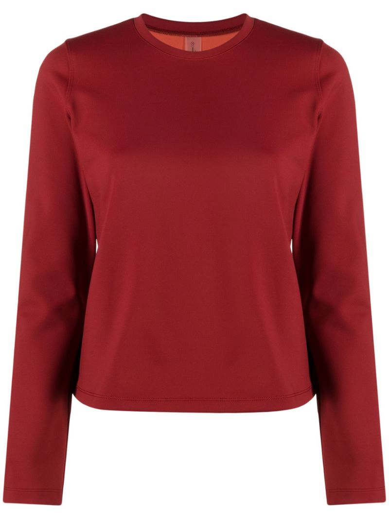 Red Frostknit Long Sleeve Top
