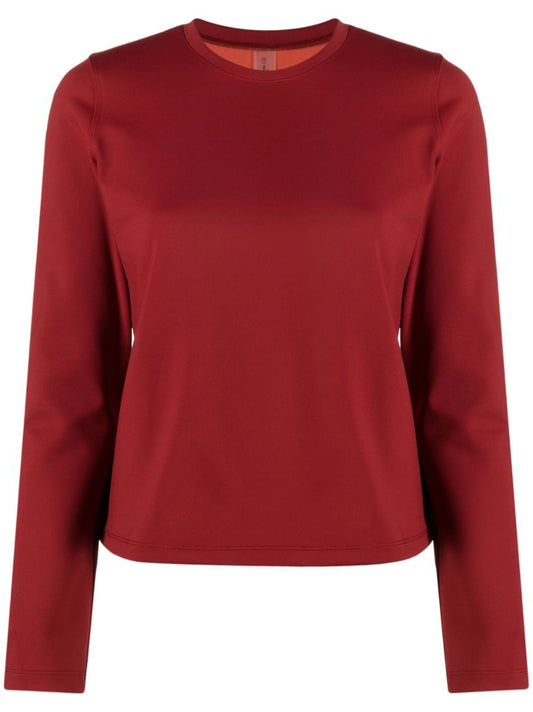 Red Frostknit Long Sleeve Top