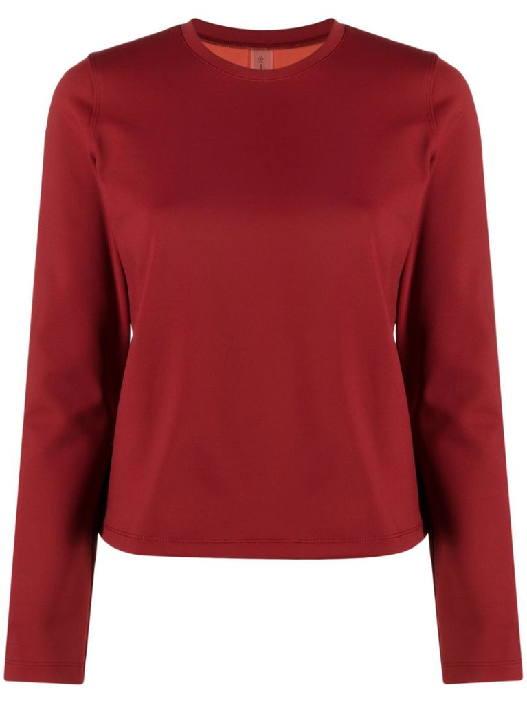 Red Frostknit Long Sleeve Top