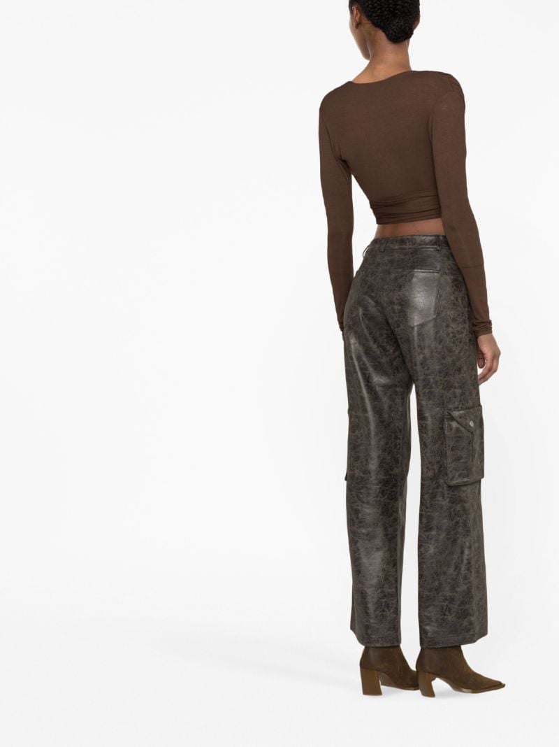 Brown Elias Varnish Print Cargo Trousers