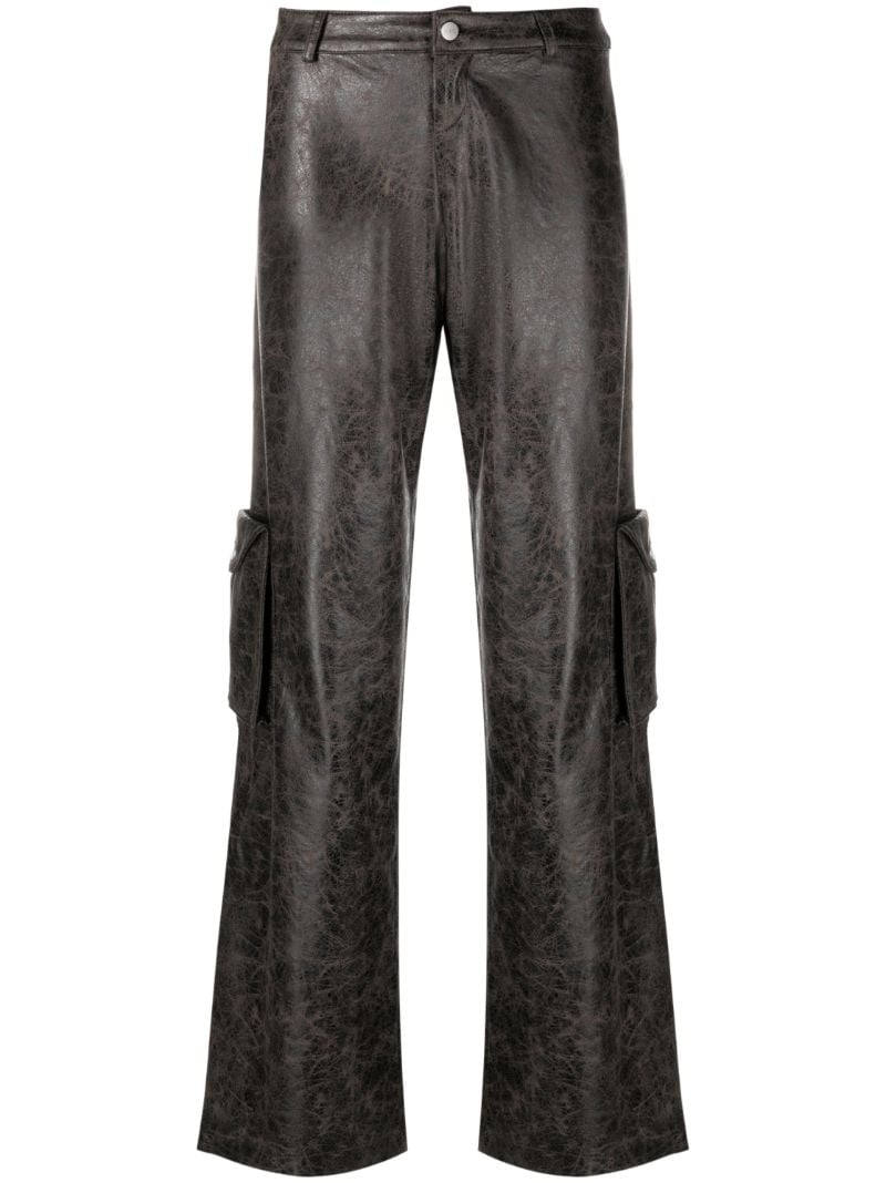 Brown Elias Varnish Print Cargo Trousers