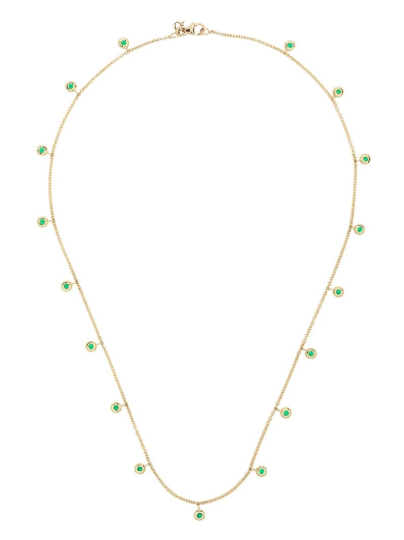 18k Yellow Gold Nesting Gem Emerald Necklace