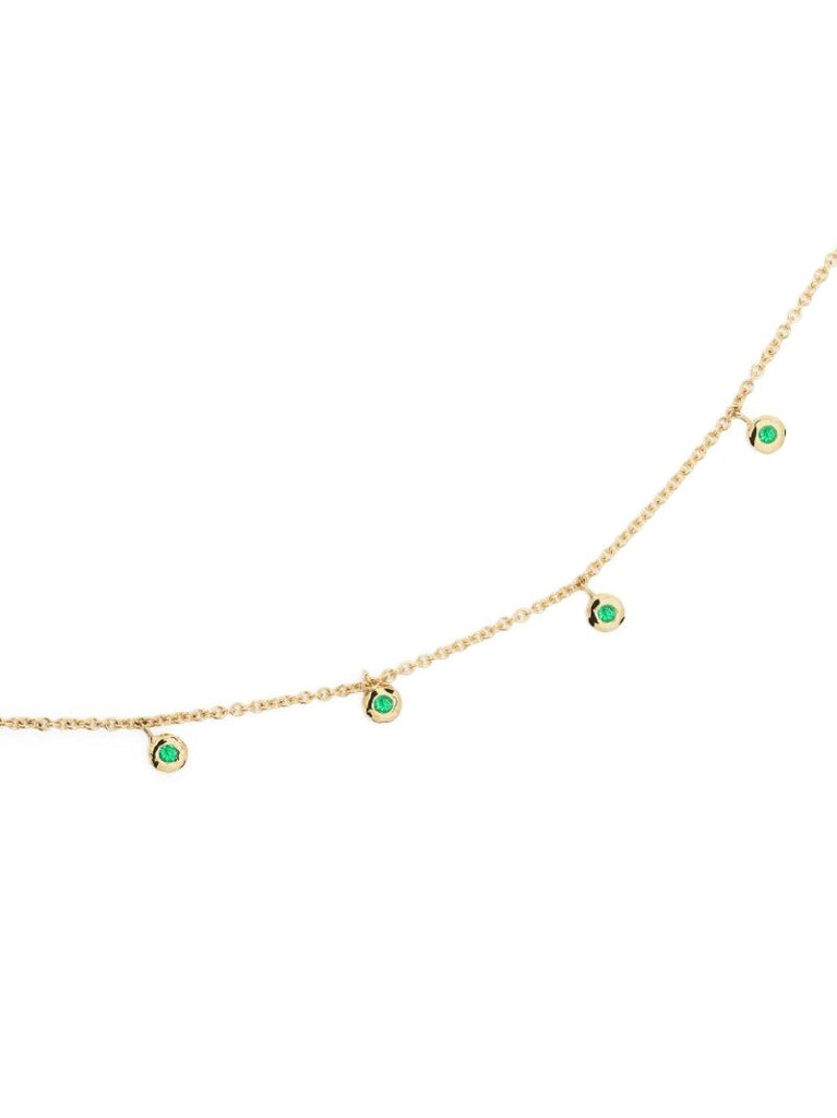 18k Yellow Gold Nesting Gem Emerald Necklace