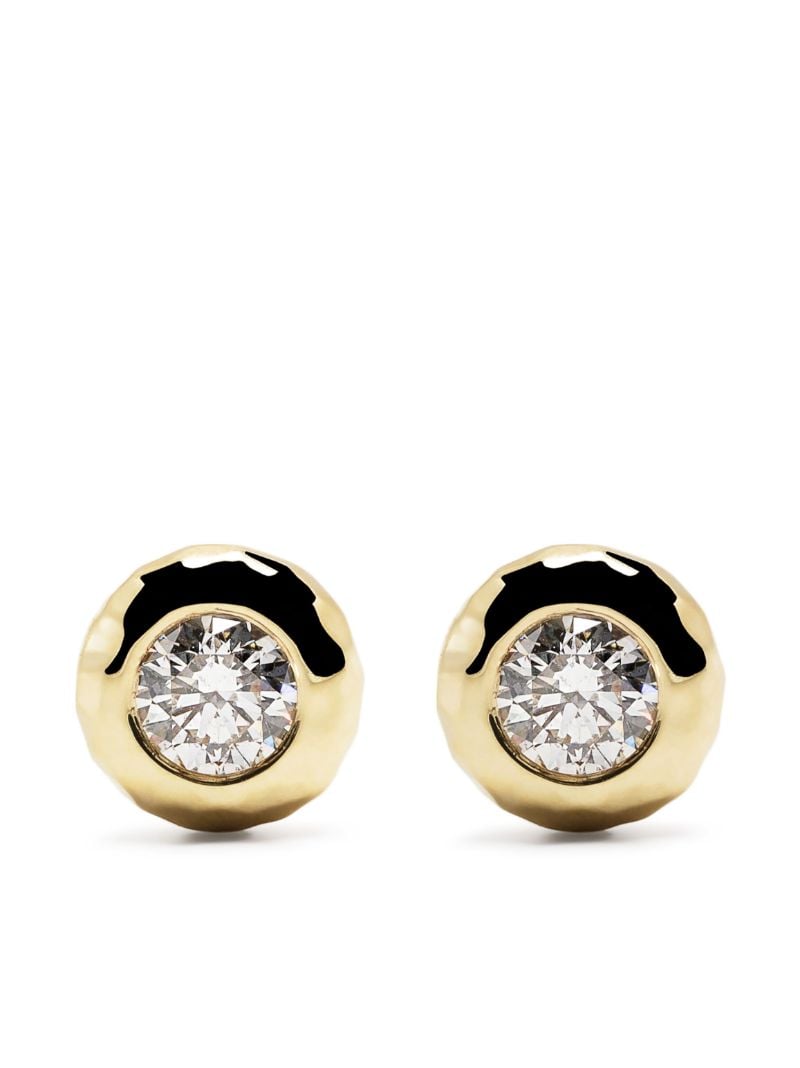 18k Yellow Gold Nesting Gem Diamond Stud Earrings