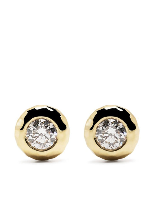 18k Yellow Gold Nesting Gem Diamond Stud Earrings