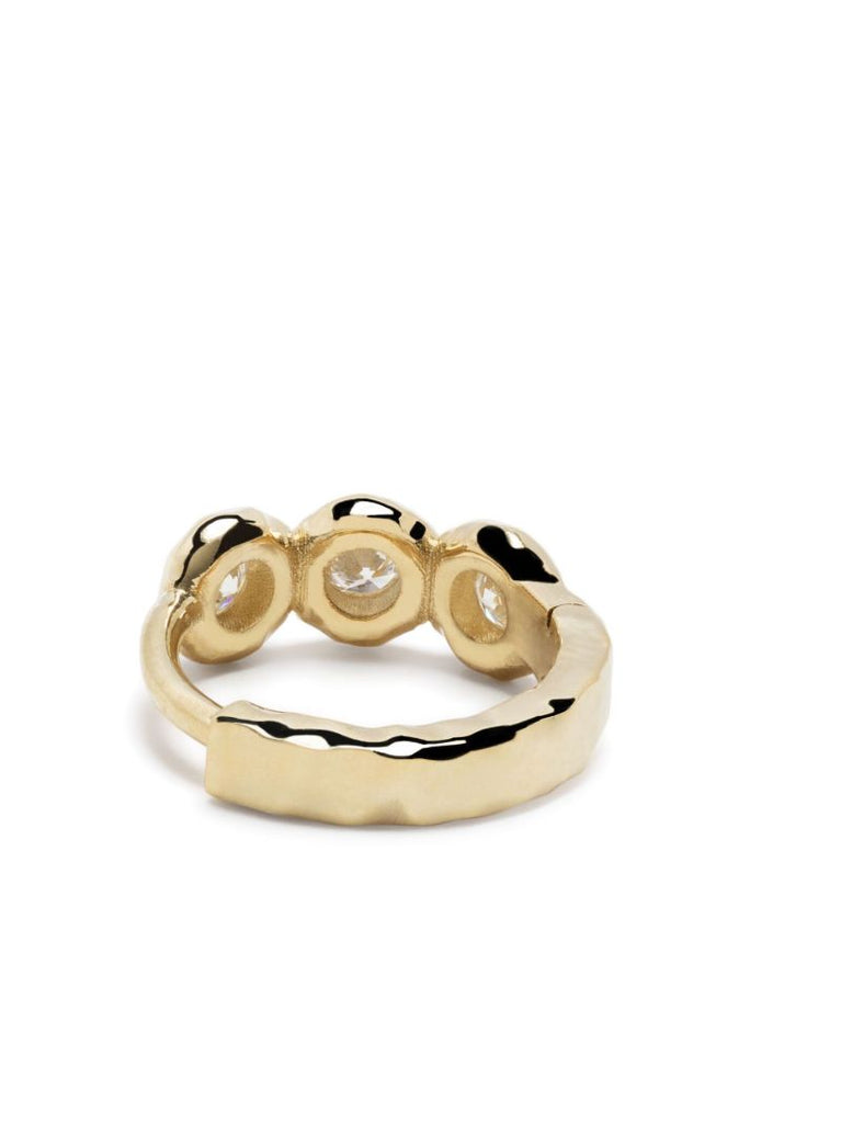 18k Yellow Gold Micro Edith Diamond Hoop Earrings