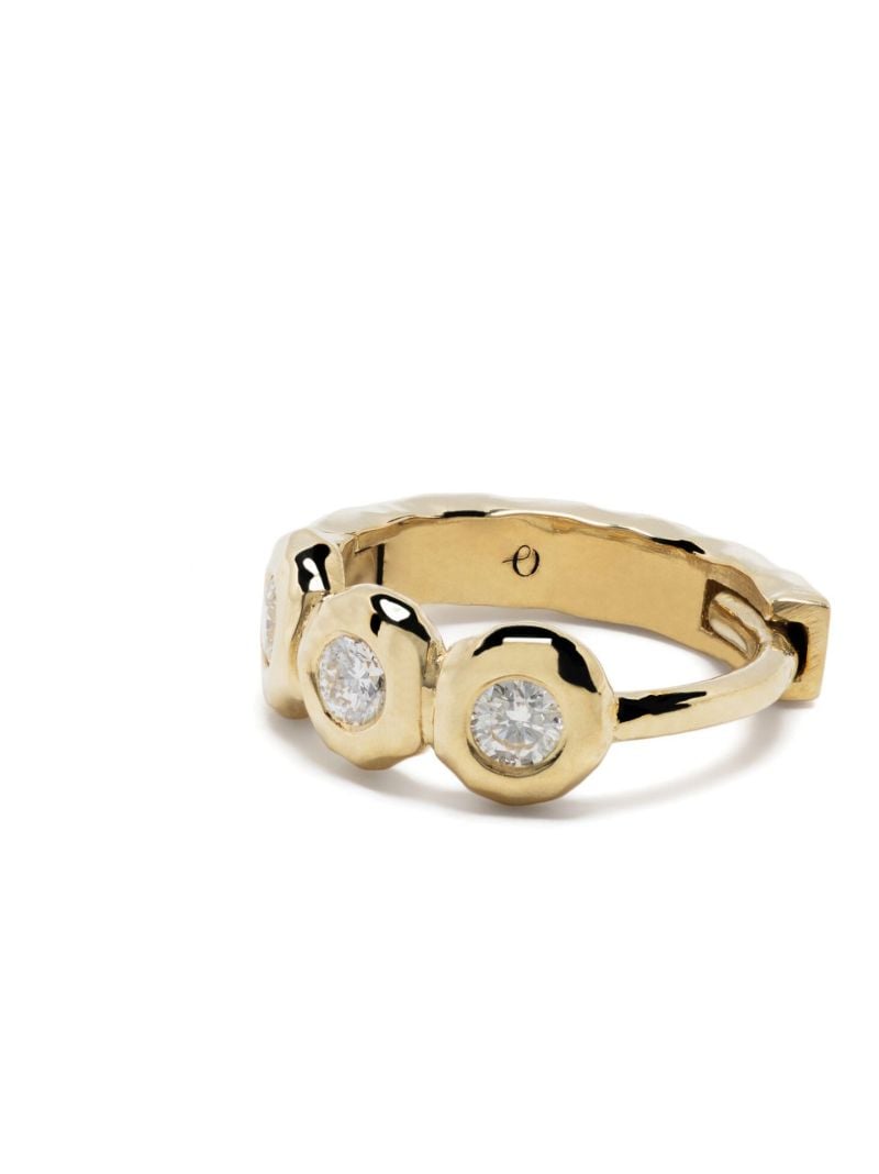 18k Yellow Gold Micro Edith Diamond Hoop Earrings
