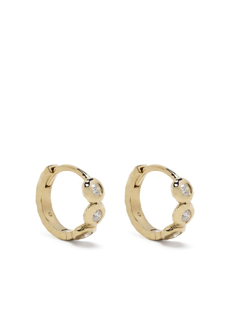 18k Yellow Gold Micro Edith Diamond Hoop Earrings