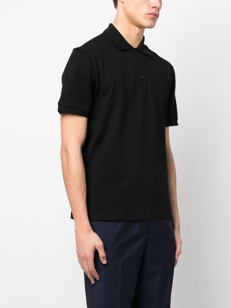 Black Logo-embroidered Polo Shirt
