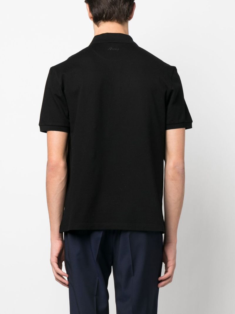 Black Logo-embroidered Polo Shirt