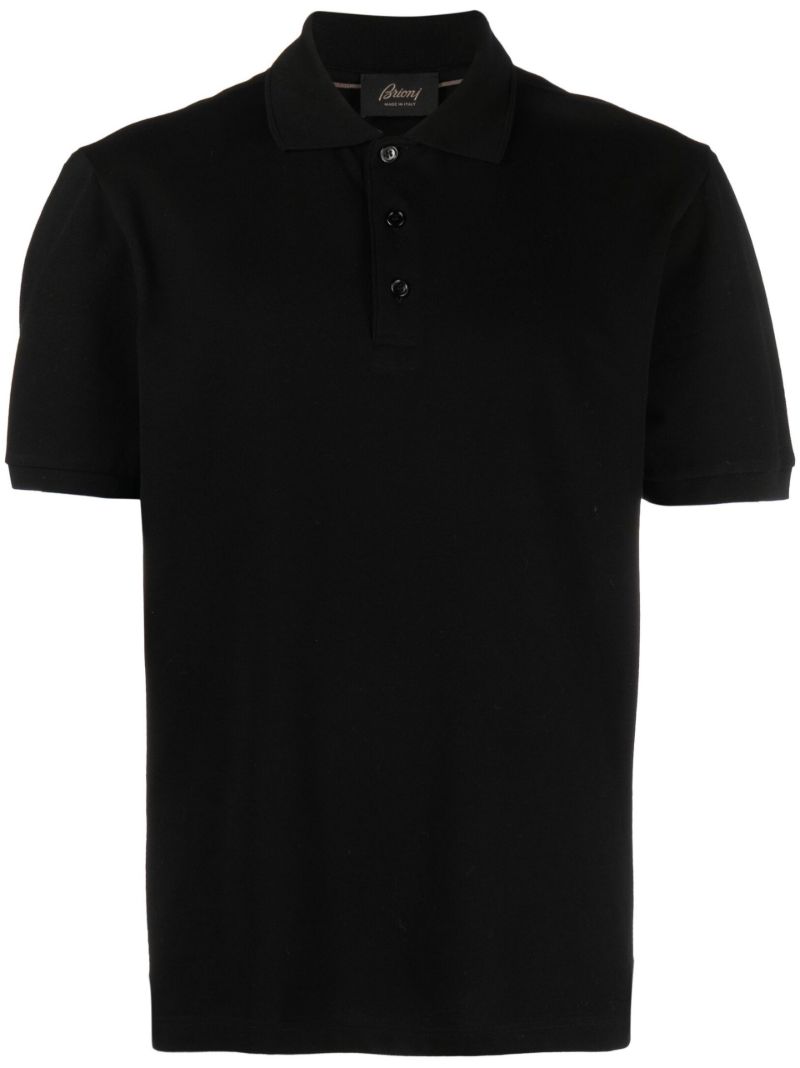 Black Logo-embroidered Polo Shirt