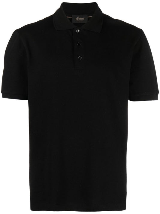 Black Logo-embroidered Polo Shirt
