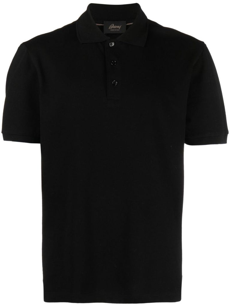 Black Logo-embroidered Polo Shirt