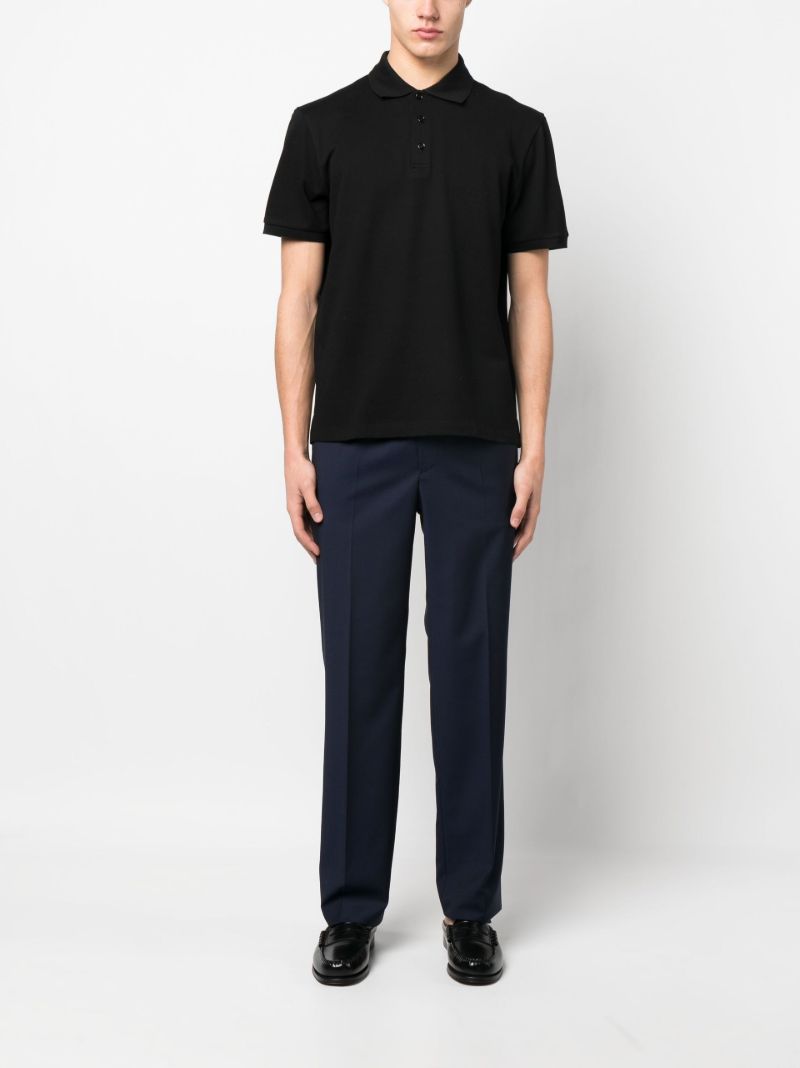 Black Logo-embroidered Polo Shirt