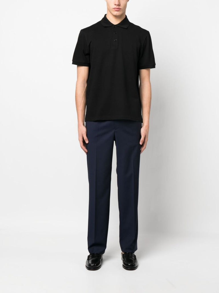 Black Logo-embroidered Polo Shirt