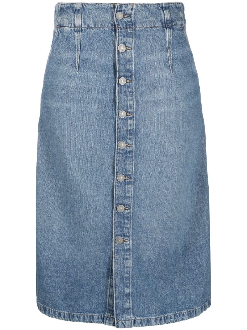 Blue A-line Denim Skirt
