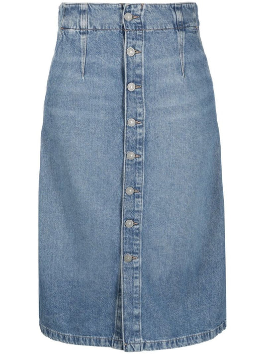 Blue A-line Denim Skirt