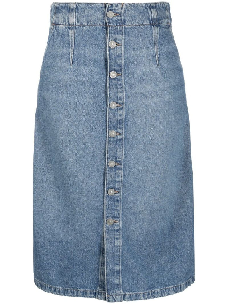 Blue A-line Denim Skirt