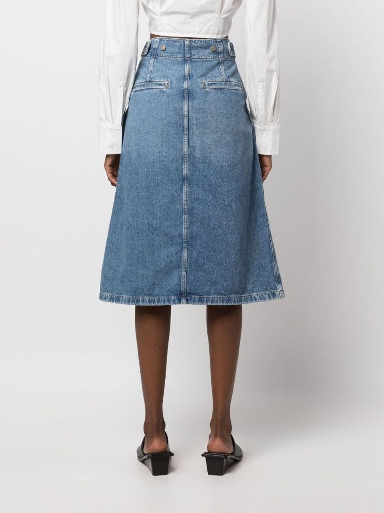 Blue A-line Denim Skirt