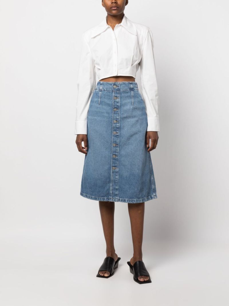 Blue A-line Denim Skirt