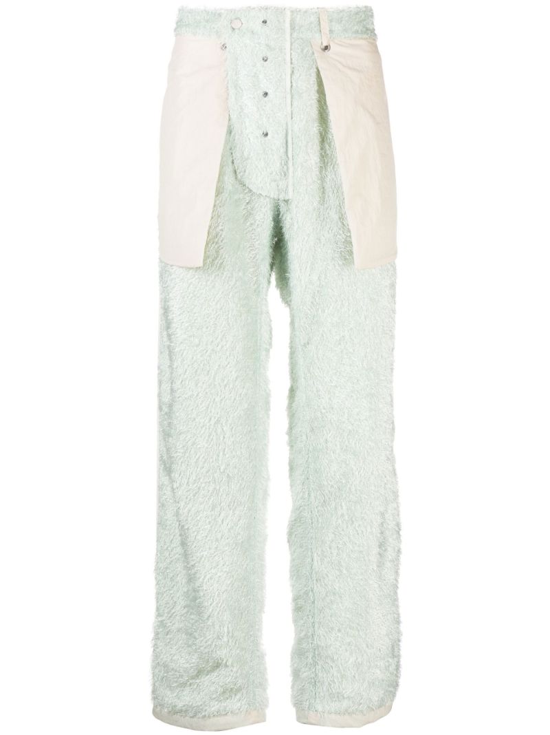 Green Internal Faux-fur Straight-leg Trousers