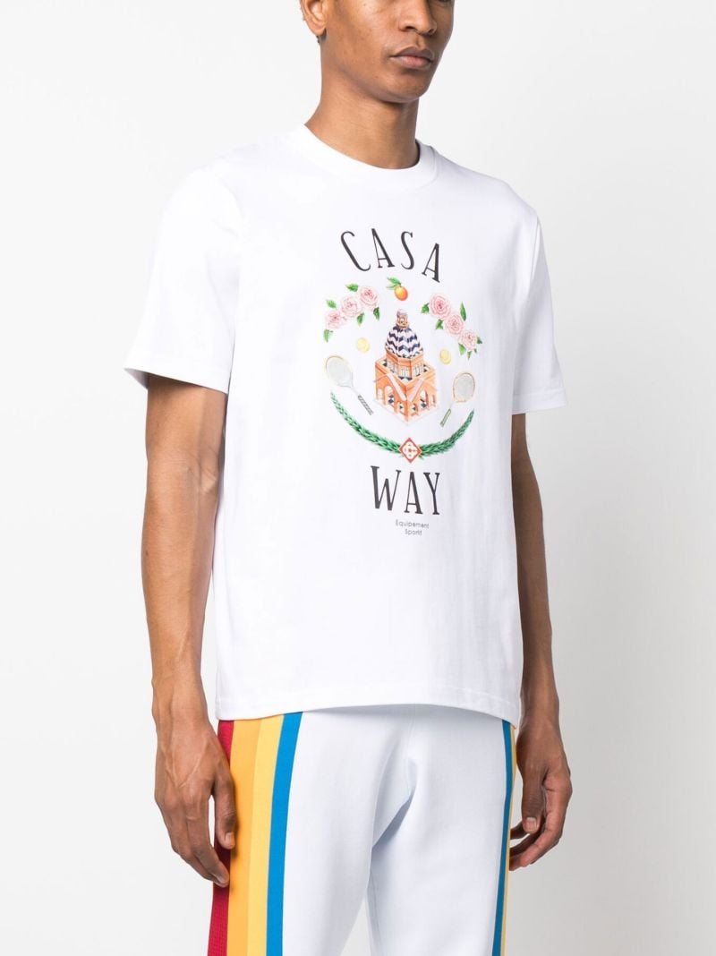 White Casa Way Graphic Print T-shirt